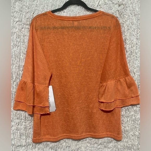 ERIN LONDON WOMENS ORANGE COLOR INSIDE OUT TOP, SIZE M - Picture 5 of 7